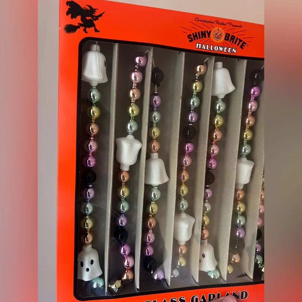 Christopher Radko Rainbow Ghost Halloween Fall Shiny Brite Vintage Garland